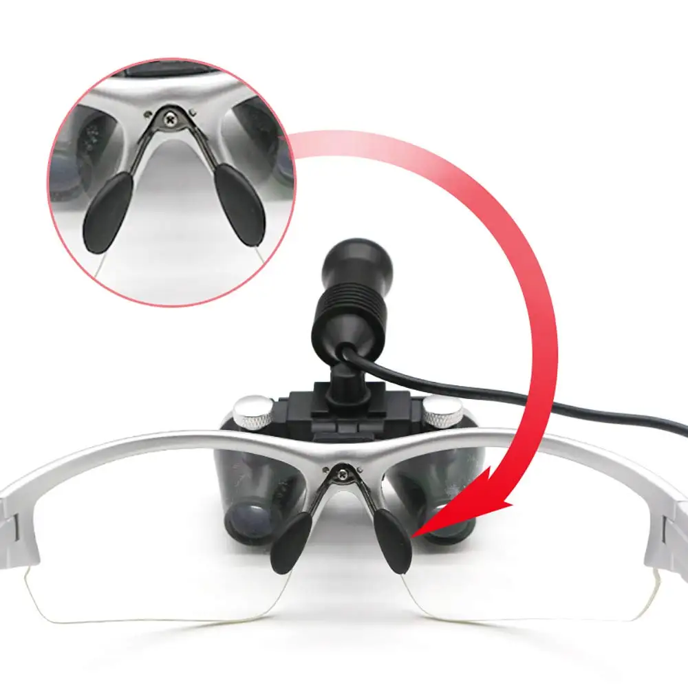 Dental Magnifying Glass 2.5X 3.5X Loupe With LED Headlight Adjustable Binocular Magnifier Dentist Surgical Glasses