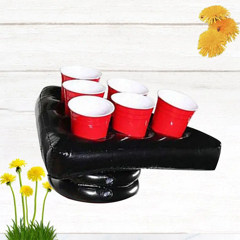 1PC PVC Inflatable ผู้ถือเบียร์เกมถาด Aerated สามเหลี่ยมถาดการ์ตูน Inflatable เกมหมวกถาดสําหรับอุปกรณ์เด็ก