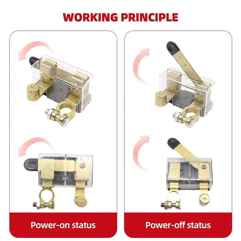 Car Battery Disconnect Switch Isolator Power Cut Off Knife Blade Switch For Marine Car Boat Negative Terminal-A99F