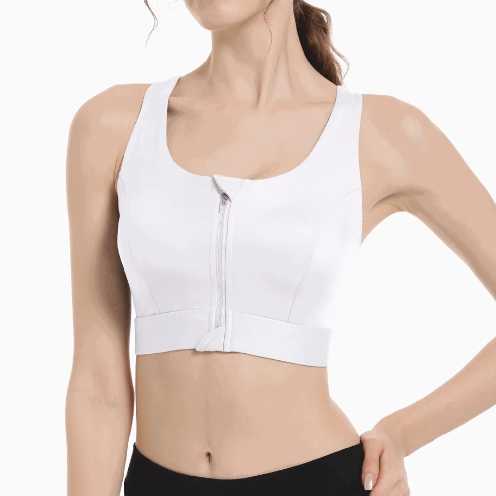 

High Impact Front Zipper Sports Bra Anti-sagging Slim Fit Yoga Underwear Lingerie One-pad Shockproof Brassiere Sports Fitness