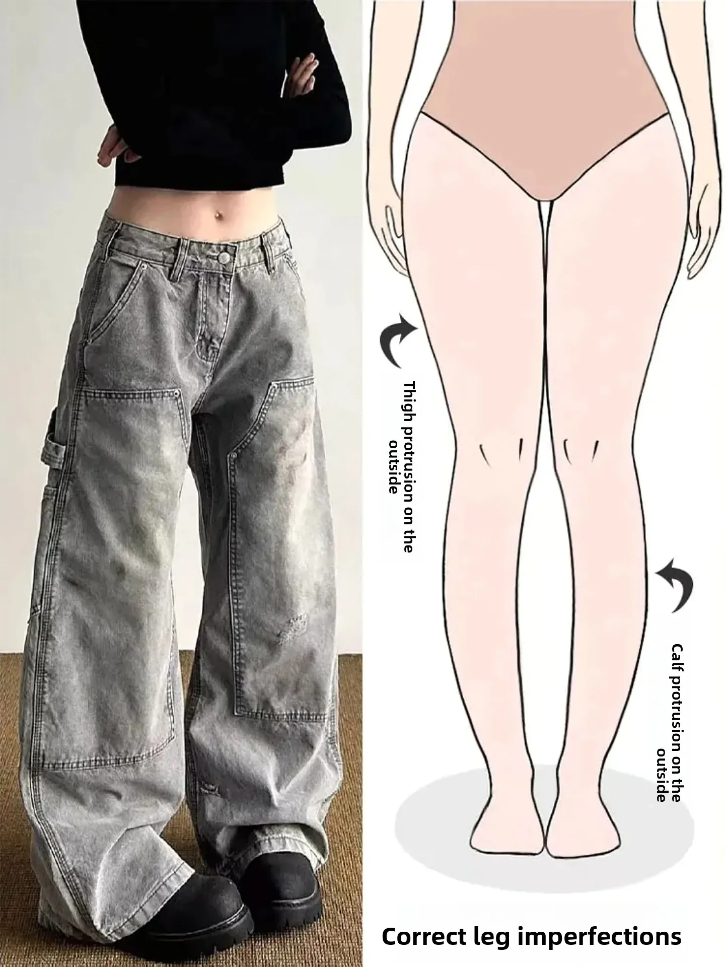 

Американские ретро-джинсы свободного кроя для женщин, уличный стиль, с высокой талией, на молнии, прямые брюки для осени и зимы