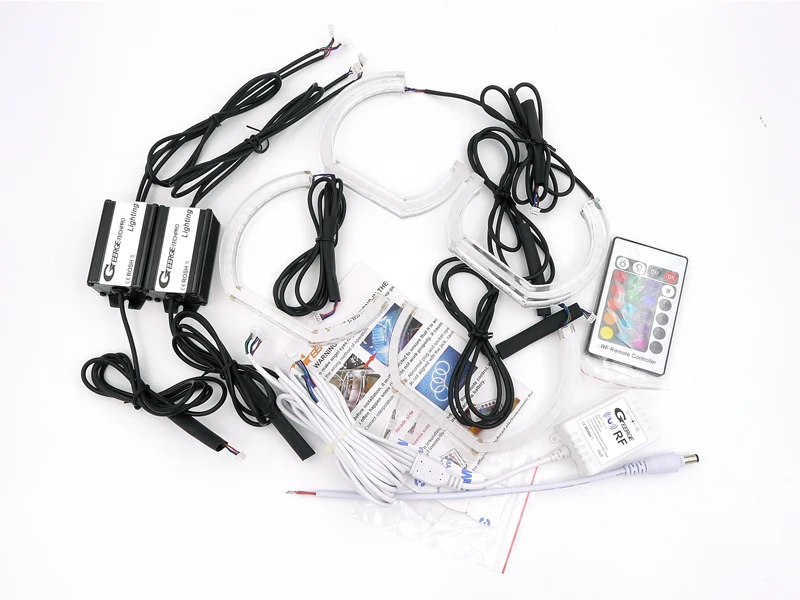 For BMW 3 Series E90 E91 E92 E93 M3 RF Remote Bluetooth APP Multi Color Crystal DTM M4 Style RGB LED Angel Eyes Kit Halo Rings