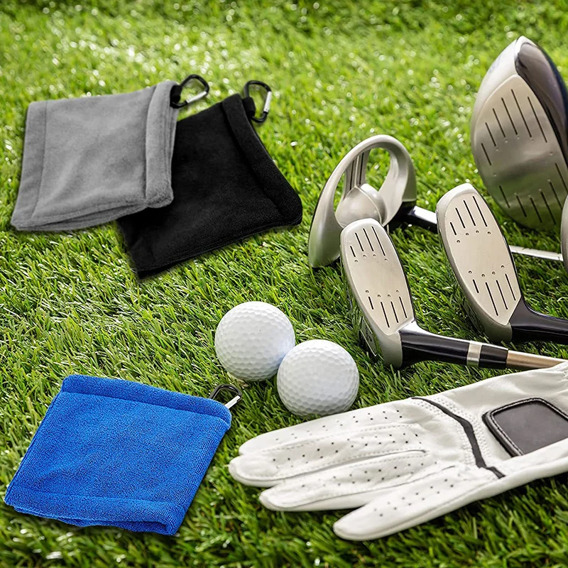 Microfiber Golf Ball Cleaning Towel with Hook Square Golf Ball and Club Cleaning Cloth Water Absorption Home Cleaning Towel - view 2