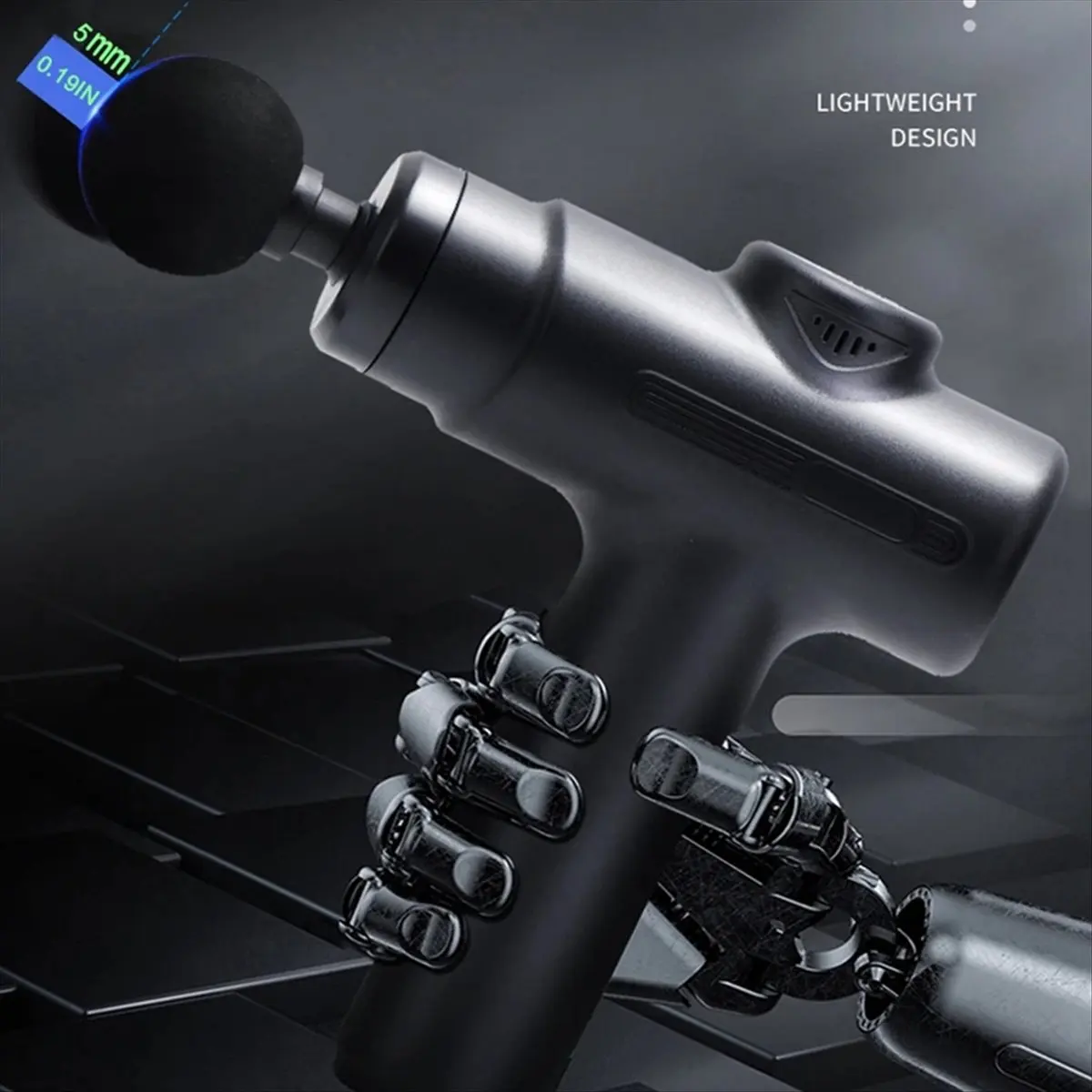 Top Electric Massage Gun Deep Tissue Facial Massgaer 8 Heads Arms Back Leg Muscle Relaxing for Body Back Arm Sport Fitness