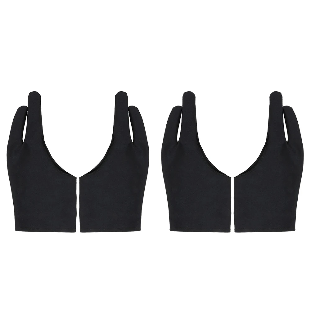 

4 Pcs Anti-mistouch Gloves Sketch Tablet Artist for Pencil Two-finger Painting Smudge Drawing Men and Women