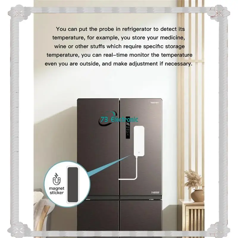 

24-часовая доставка Tuya Wi-Fi для умного дома, гигрометр, датчик температуры и влажности с внешним зондом для мониторинга через приложение для плана