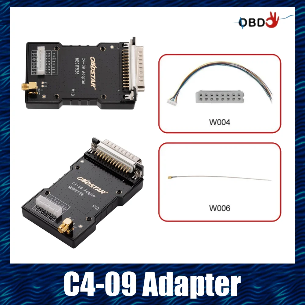 

Комплект адаптеров OBDSTAR C4-09 (MB91F526) для чтения/записи FLASH-памяти DFLASH и дешифровки данных иммобилайзера, совместим с G3 и DC706