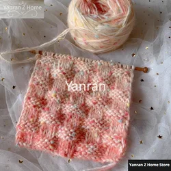 50g Chunky Yarn Long Dyed Peach Color Gradient Bean Thread Handmade Stick Needle Scarf Hat Soft Winter Decor Knitting Thread