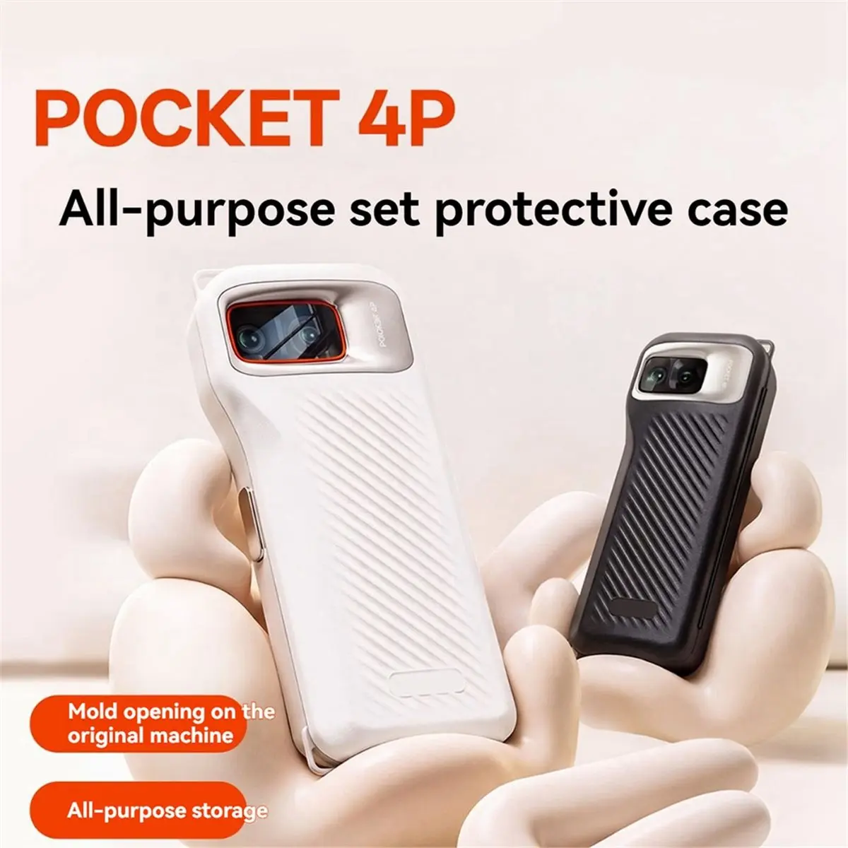 For Pocket 4P Storage Box Anti Drop Flip Cover Water Resistant Camera Shell with Lanyard for Outdoor A