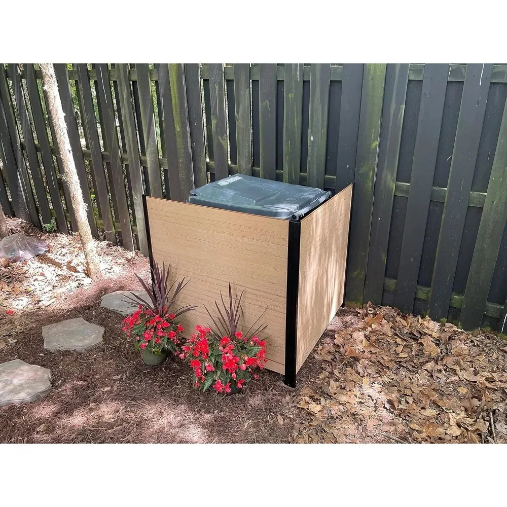 شاشة لوحة سياج للخصوصية الخارجية بطول 3.5 قدم، مجموعة No-Dig Kit Cedar Color 2-Pack سهلة التركيب #6