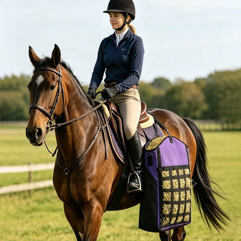 Hanging Horse Straw Bag, Large Capacity Breathable Oxford Cloth, Horse Hay Feeding Storage Bag Equestrian Stable Supplies