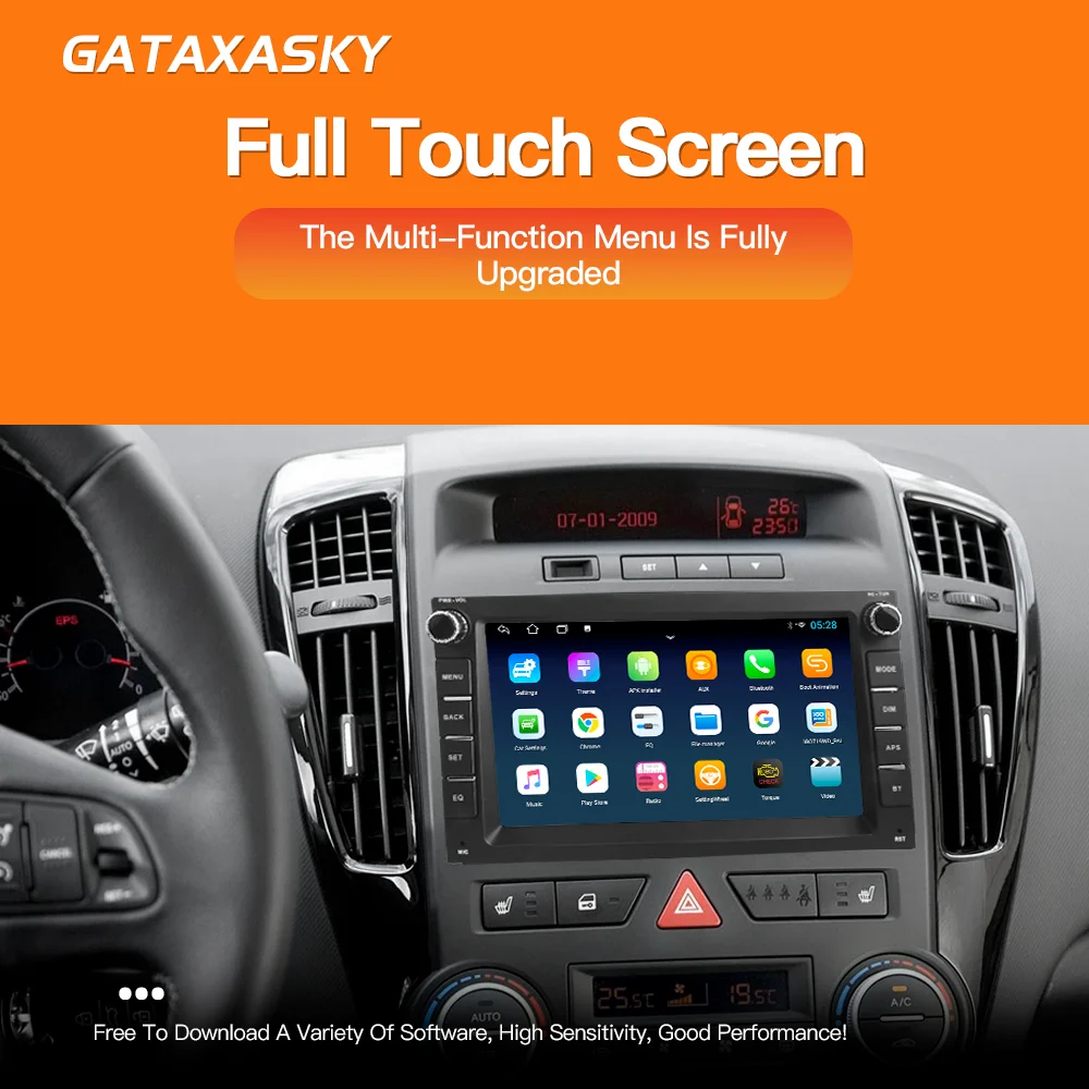 GATAXASKY-reproductor Multimedia con Android para KIA CEED 2010, 2011, 2012, Venga 2010, 2016, CarPlay, SWC, GPS, DSP