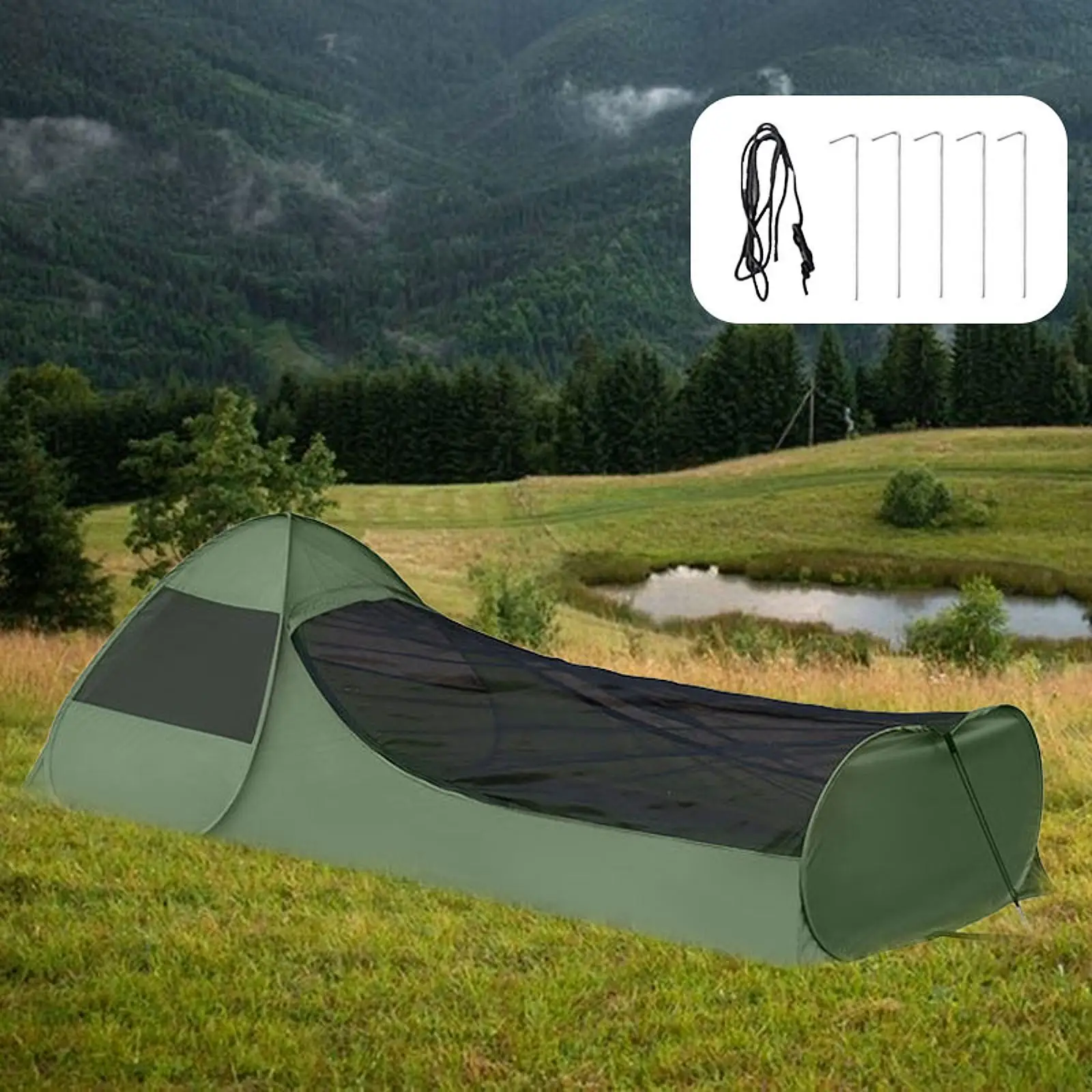 

Bivy Tent Sleeping Net Tent Compact Easy Setup Lightweight Oxford Cloth Personal Tent for Sports Outdoor Camping Trekking