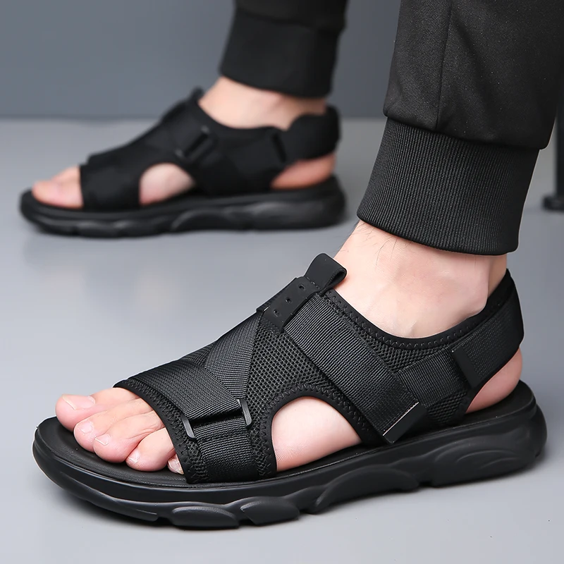 YRZL-Sandales de plage coordonnantes pour hommes, chaussures plates décontractées, douces et confortables, gladiateur d\'été, de haute qualité