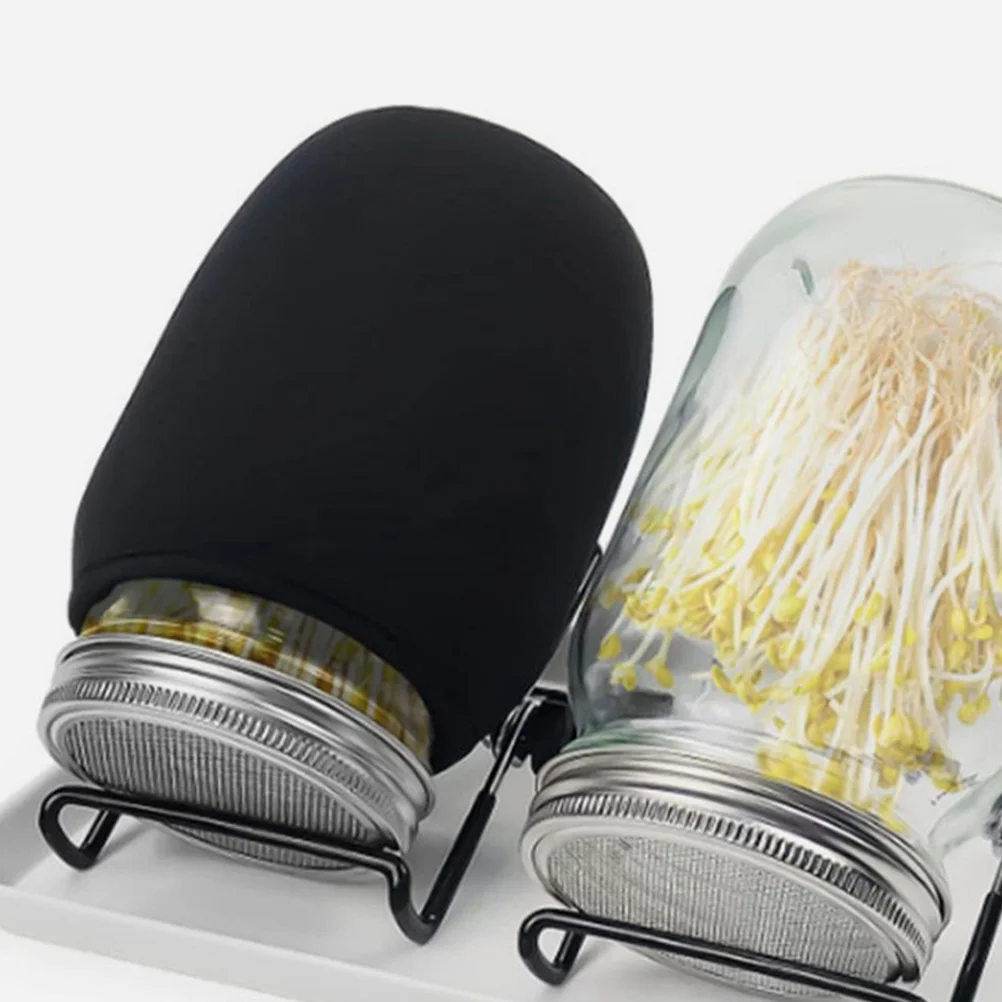 5 Pcs Mason Jar Light-proof Cover Sprouting Sleeves Stainless Steel Lights Covers