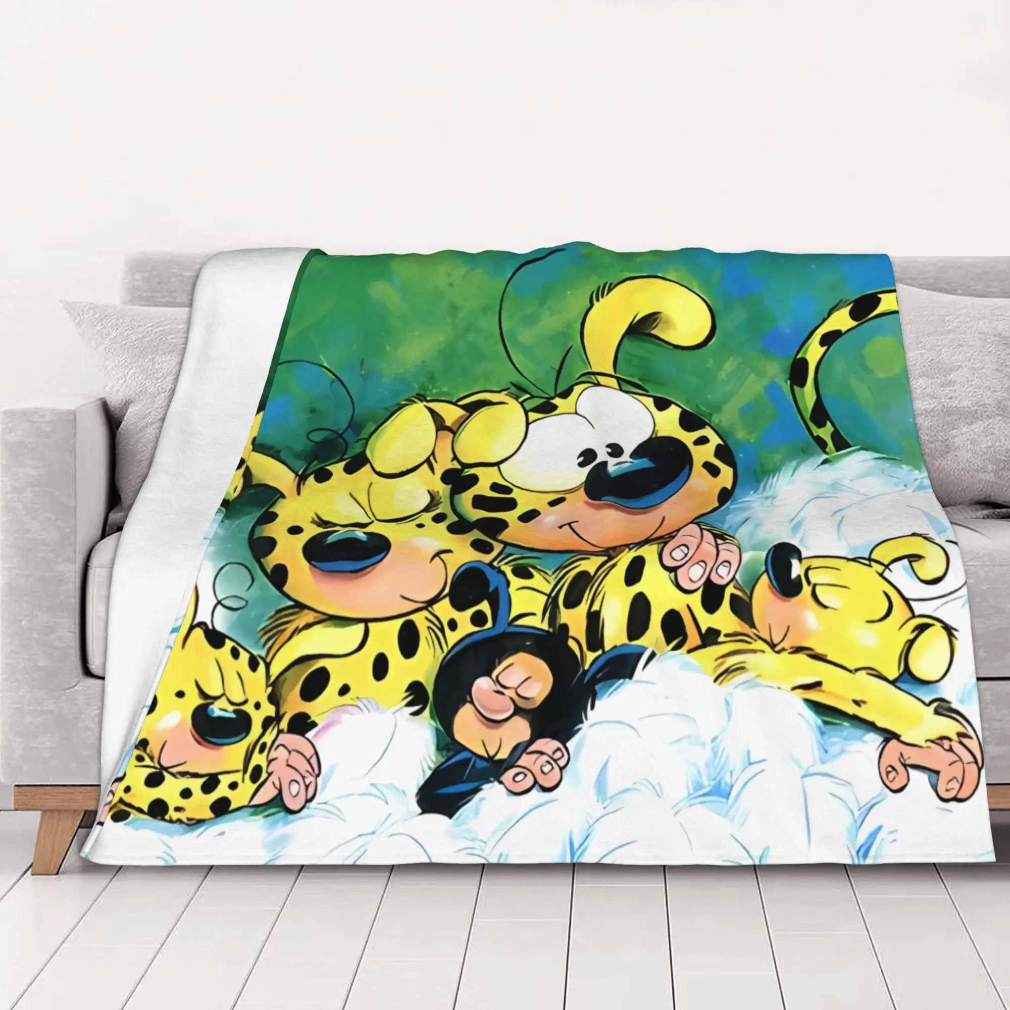 1PC home Cutecore Marsupilami With Family Sleeping Marsupilami Blanket Super Cosy Plush Home Living Room Sofa halloween