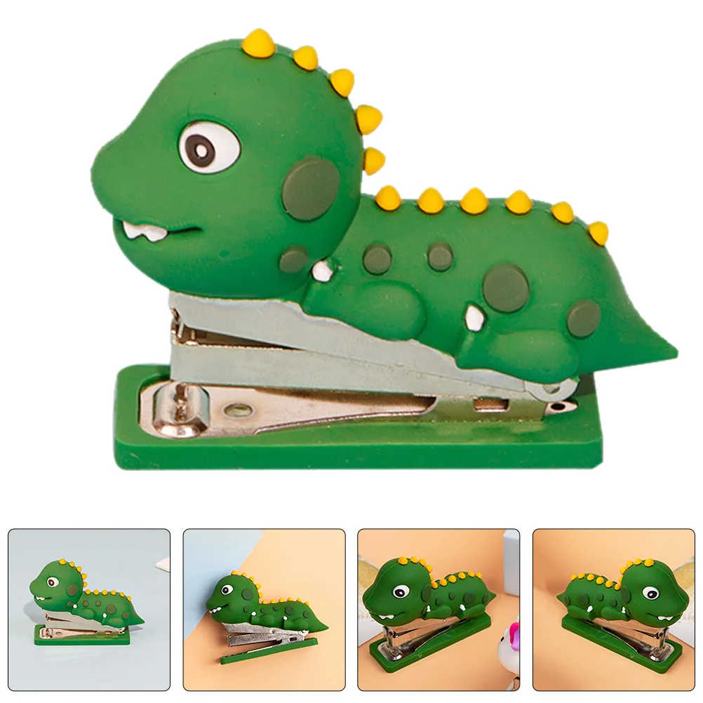 

Mini Stapler Dinosaur Shape Silicone Reusable Paper Stapling Tool Office Desktop Decor Booklet Stapler Stationery