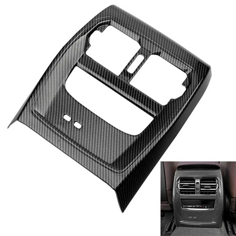 Carbon Fiber Rear Air Condition Vent Outlet Frame Anti Kick Cover Trim For-BMW 3 Series 320Li G20 G28 2020-2022