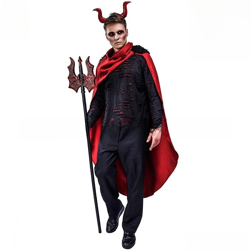 Adult Men's loween Costume Red Devil Stage Performance Clothing Role-plang Par Outfit Traditional Ethnic Stage Costume