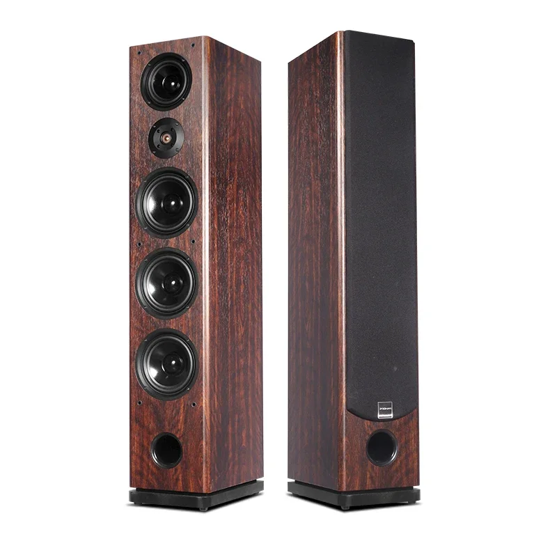

High-end Tower Level 2.0 Front Speaker Living Room Three Frequency Passive HiFi Floor Type Home Stereo Wooden Speaker