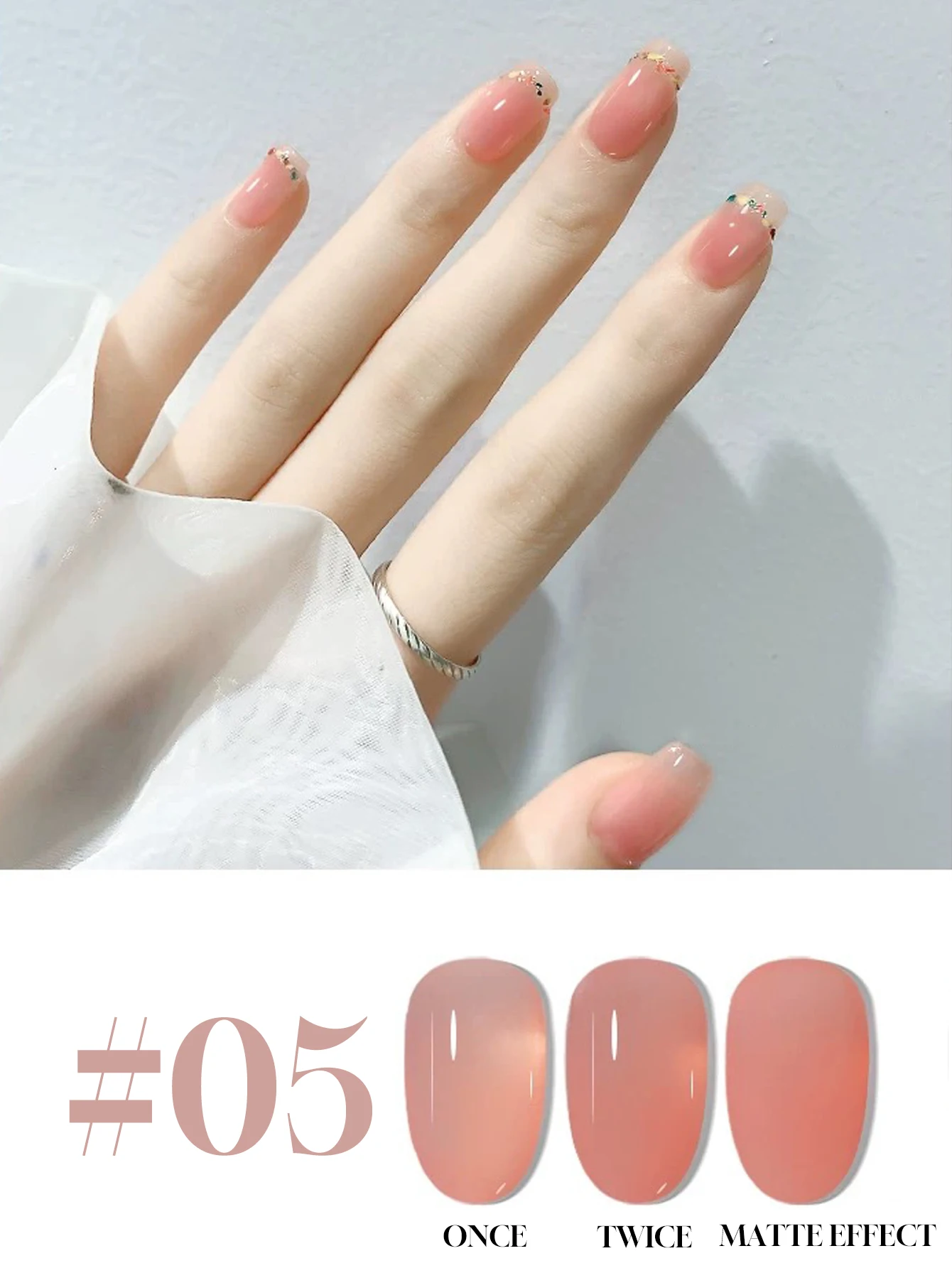 1/12PCS 2025 Nuova pelle idratante all'acqua trasparente giada pesca colore nudo gel smalto per le donne, regalo del salone, dura 28 giorni.