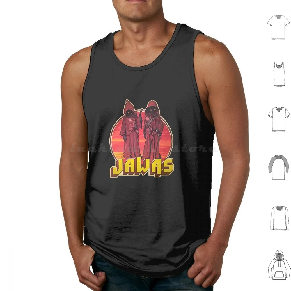 Camisetas sin mangas Jawas, chaleco sin mangas, Jawa, Jawas, Space Empire Strikes Back, Luke, Leia, Vader, R2d2, C3po, Ship, Ufo, Tatooine, Hut, Saber