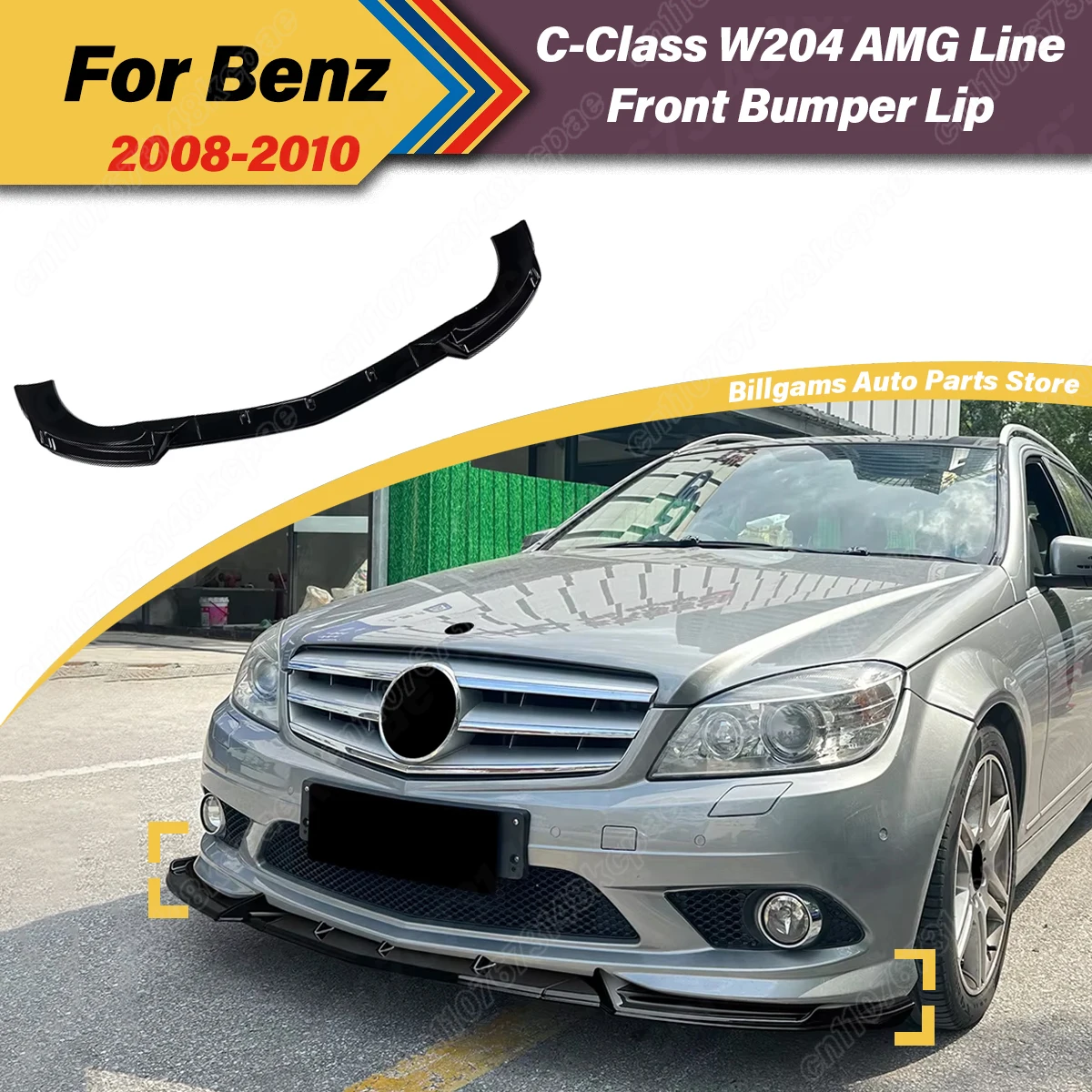 

Для Mercedes-Benz C-Class W204 2008 2009 2010, автомобильный передний бампер, нижняя защитная крышка для губ, сплиттер, декоративные аксессуары