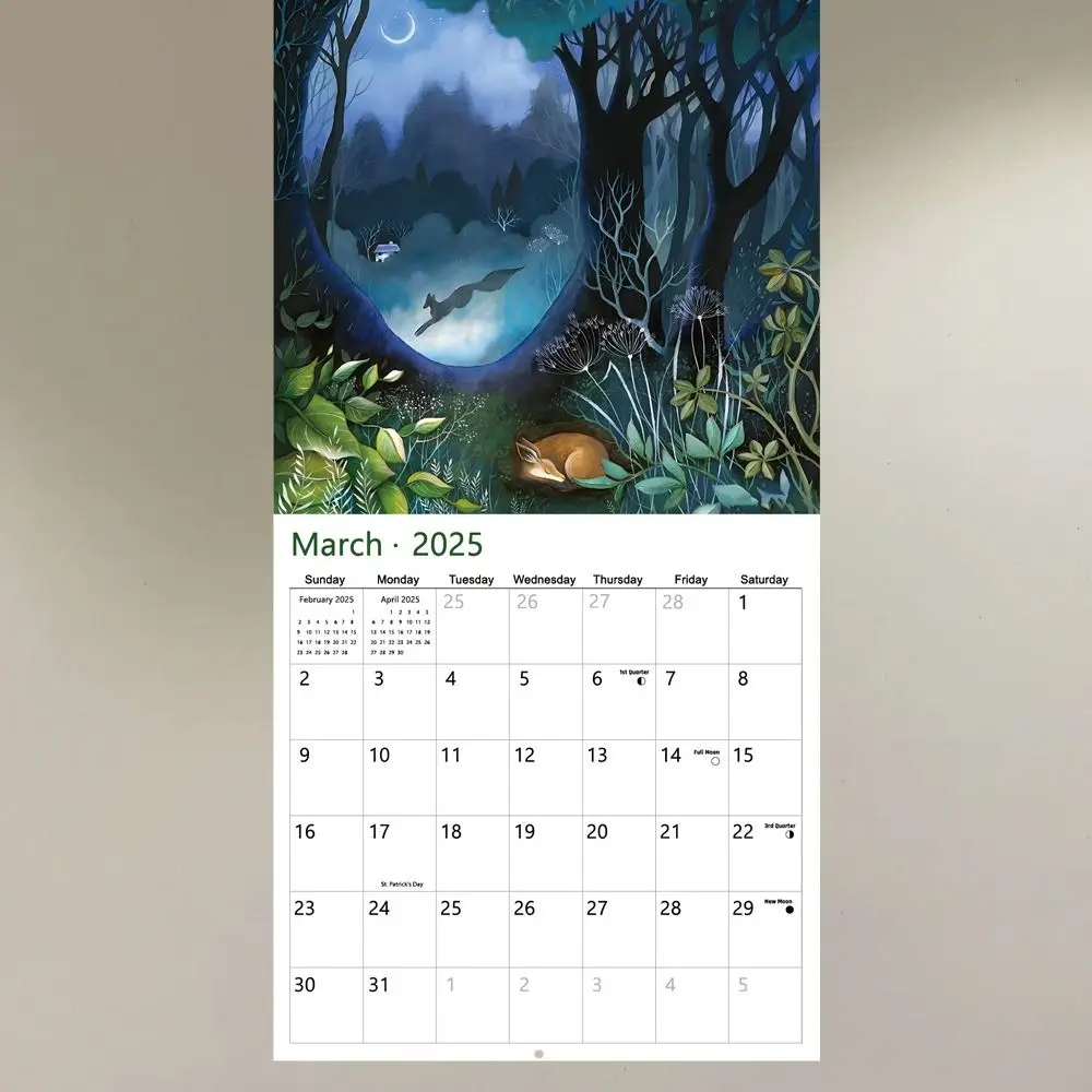 Forest Fairy Tale 2025 Hangable Calendar Daily Weekly Monthly Planner Paper Wall Calendar Multifunctional Home Ornaments