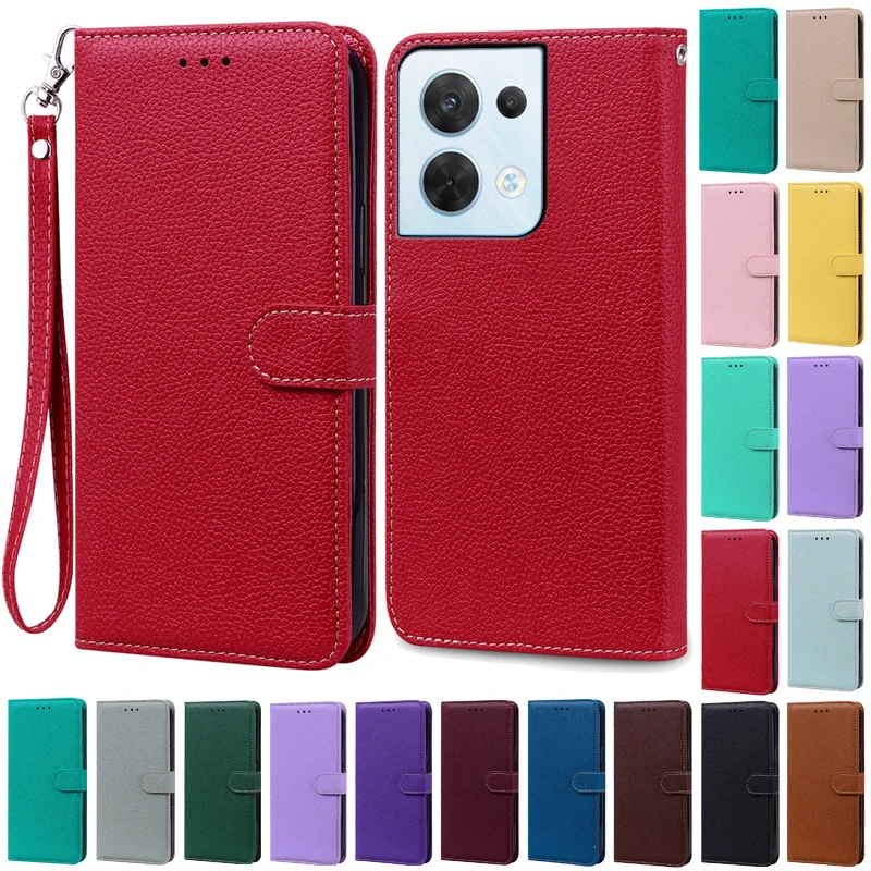 Reno8 Case For OPPO Reno 8 5G Case Soft Silicone Wallet Flip Case For OPPO Reno 8 Pro 5G Case Leather Cover Reno8 Pro Plus Funda