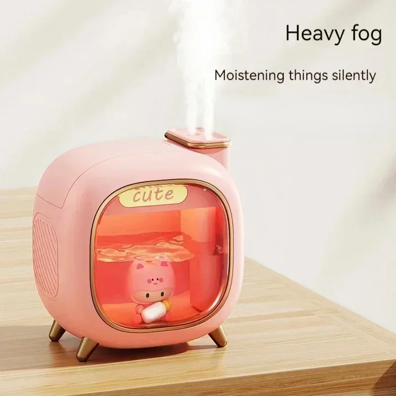 Humidificador de aire pequeño regalo nuevo Mini USB humidificador de doble pulverización hogar dormitorio luz nocturna Aroma hidratación Spray