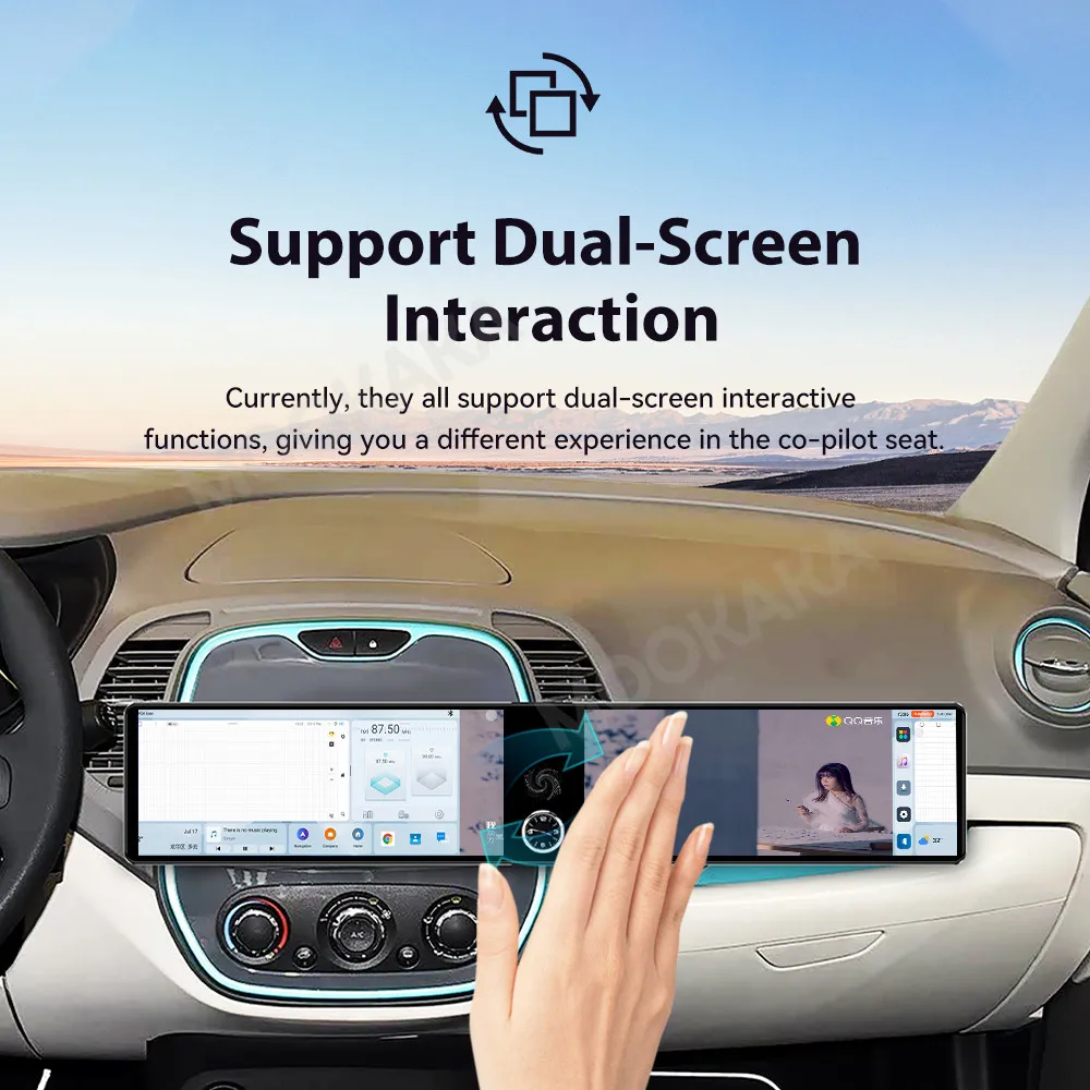 

24.6" Android Dual Screen For Renault Captur 2014-2017 Carplay Car Radio Stereo Multimedia Player Co-pilot GPS Navi Headunit