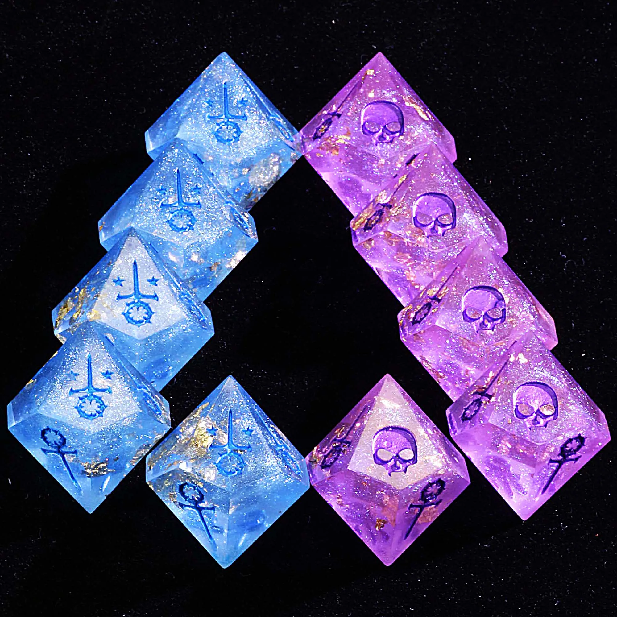 

15 Polyhedral Resin Sabbat Set WoD VtM Dice Rapturous Void