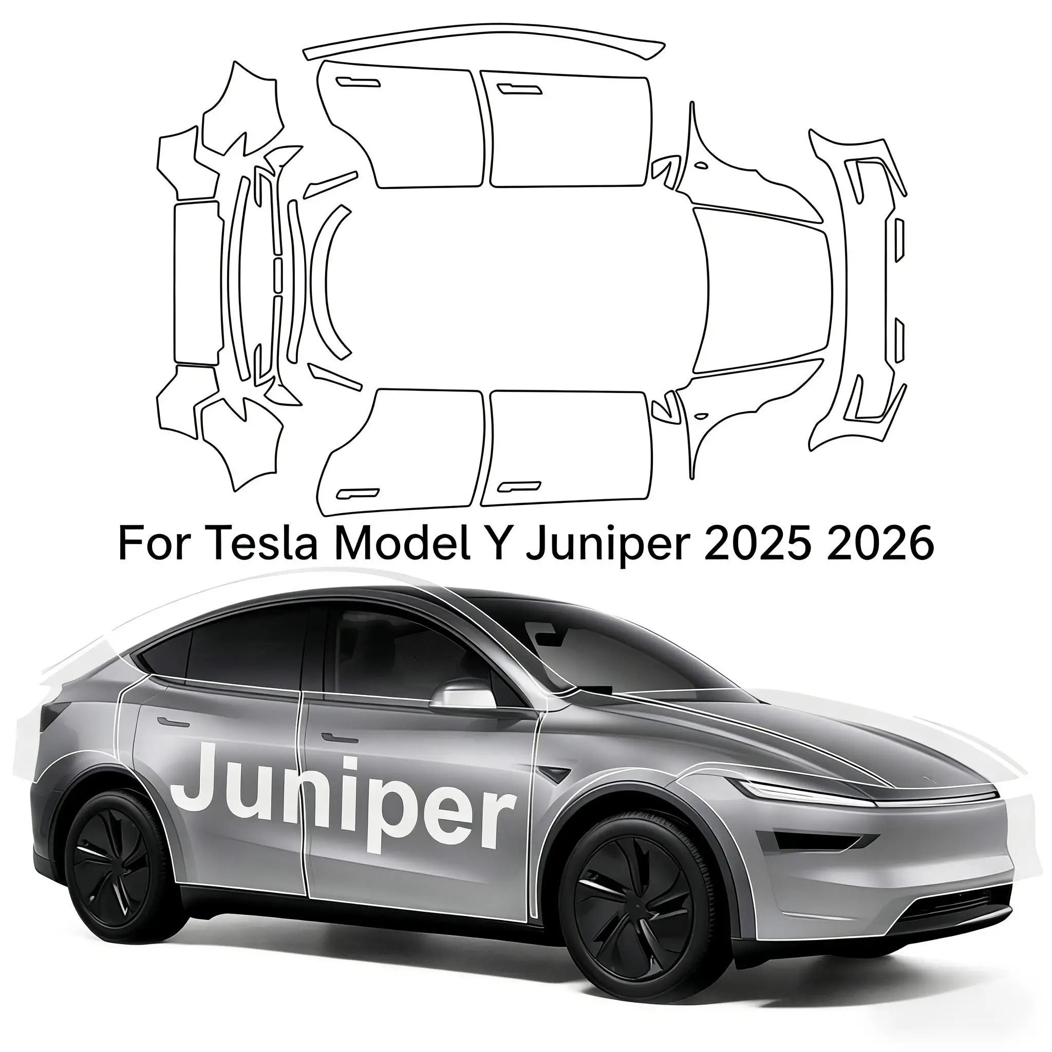 

8.5Mil Pre-cut PPF For 2025 2026 Tesla Model Y Juniper TPU Clear Paint Protection Film Scratch-Resistant Exterior Accessories