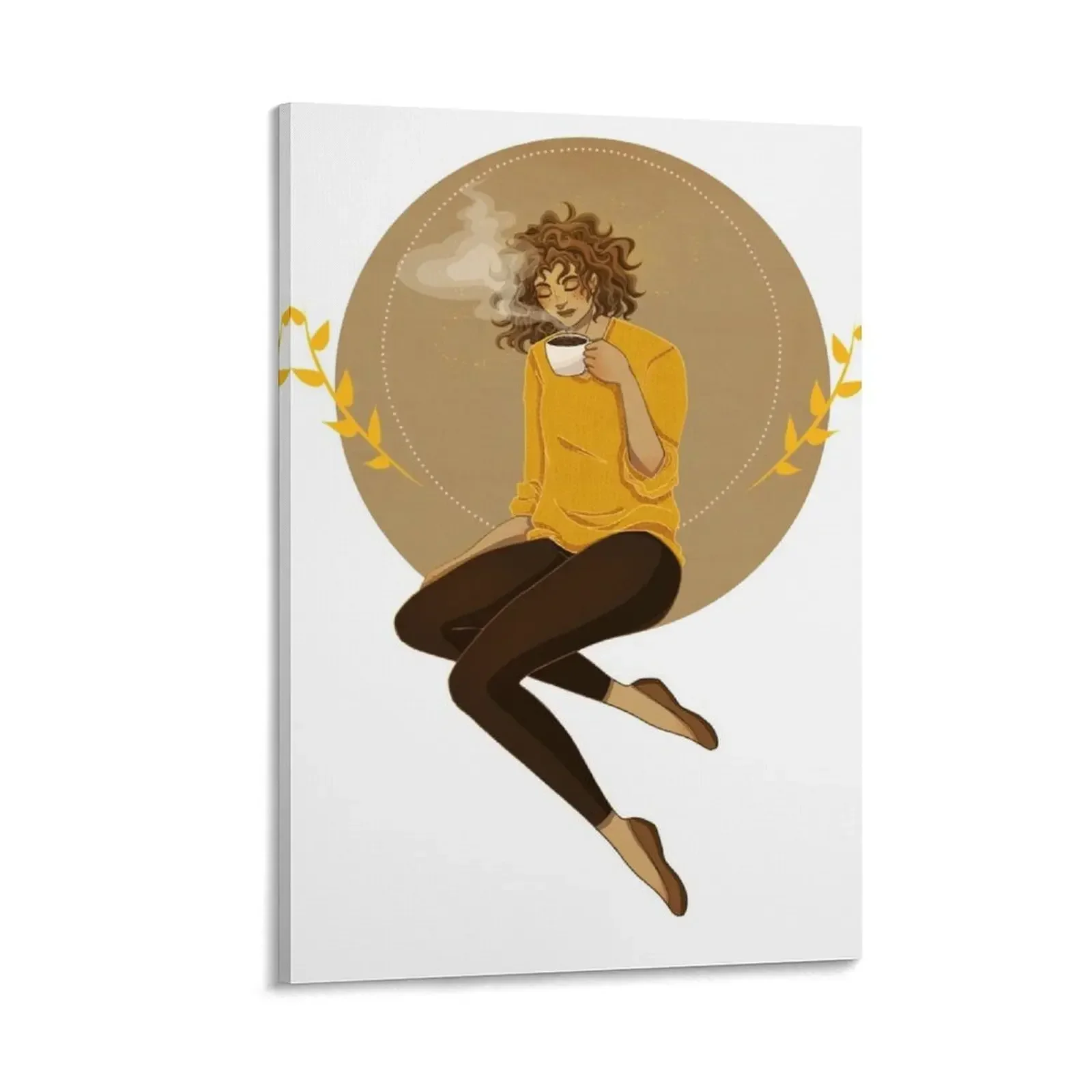 

Coffee and Contemplation Canvas Painting decor anime decoration posters for room Decor for room