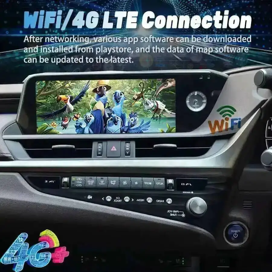

12,3-дюймовый DSP Android 14 GPS BT RHD Автомобильный мультимедийный видеоплеер HU Carplay Qualcomm 685 для Lexus Es350 ES250 ES300h 2018-2021
