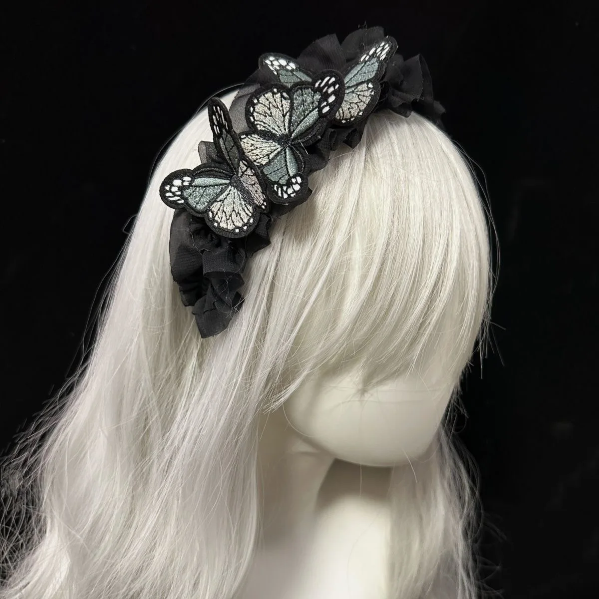 Lolita Butterfly Hair Hoop Y2K Harajuku Headband Bohemian Hair Band Colorful Headpiece for Party Wedding Christmas