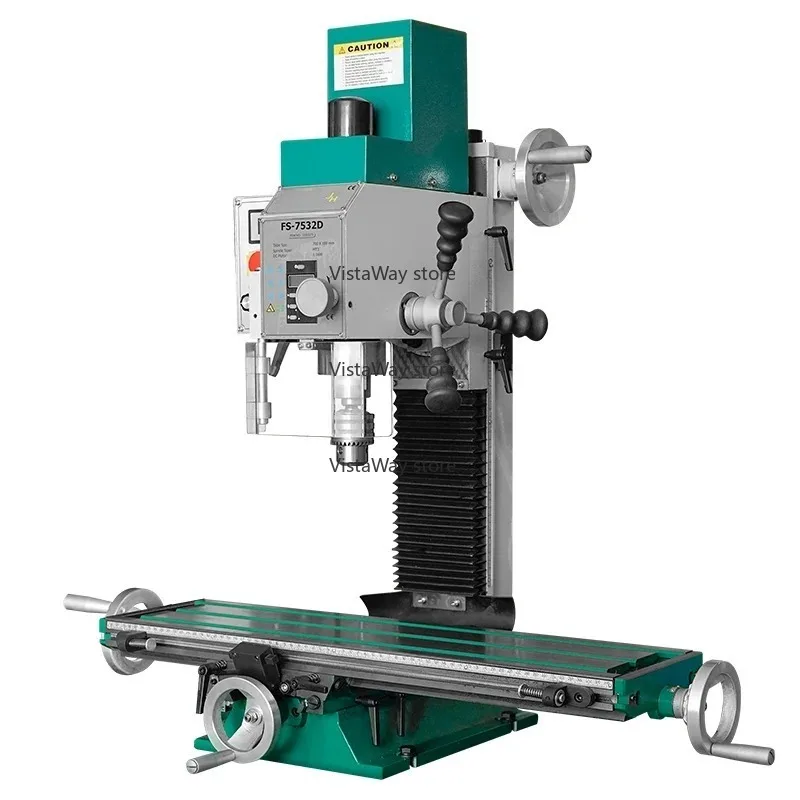 FS-7532D Conventional Automatic Variable Speed Digital Display Wood Metal Feed Drilling and Milling Machine Lathe Only Machine