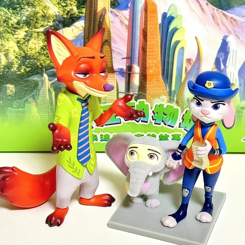 Disney Zootopia Nick And Judy'S Story Series Mystery Box Desktop Ornament Movie Figurine Blind Box Collection Toys Birthday Gift