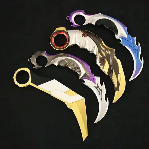 16cm Valorant 게임 주변기기 무기 모델 Karambit Uncut Balisong 장난감 칼 코스프레 금속 선물 소년 컬렉션 장식품