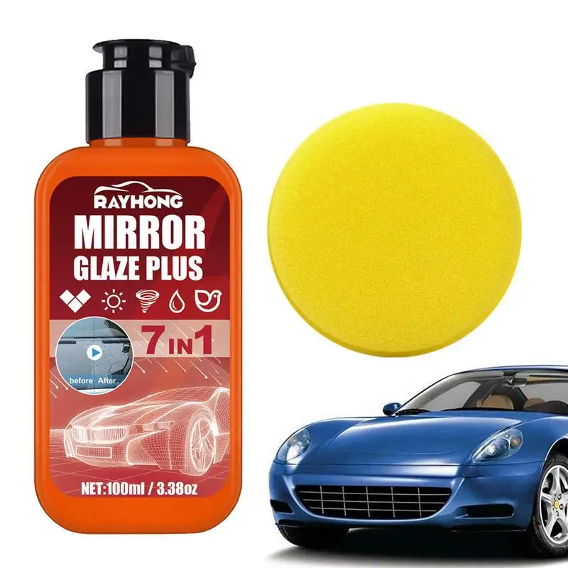 

100ml Auto Mirror Glaze Car Polish Scratch Remover Auto Paint Polishing Wax Oil Film Protective Agent Paint Scratch Care Tool