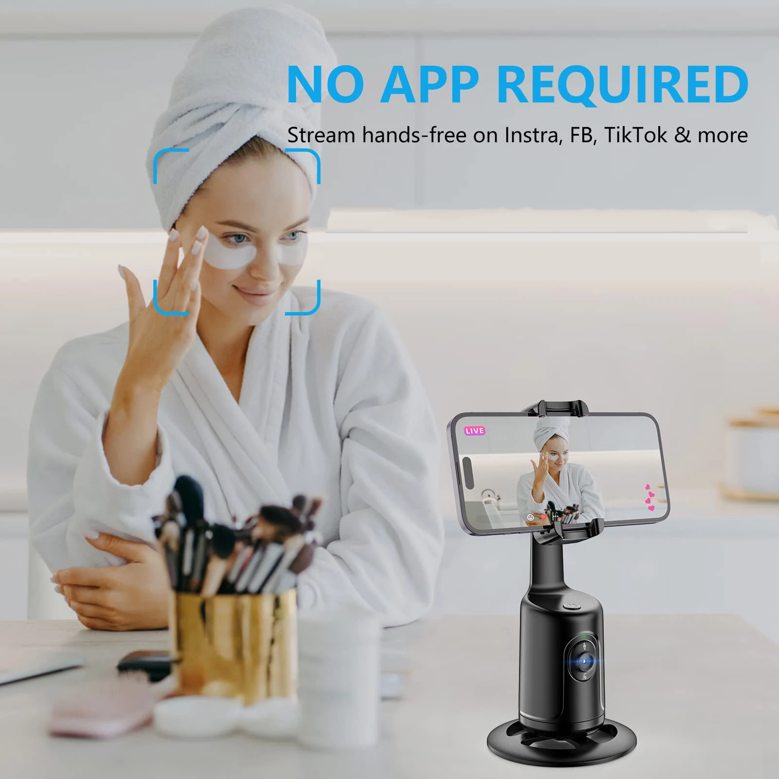 Intelligent Ai New Mini Selfie Stick Automatic Face Tracking Shooting 360 Degree Rotation Follow Live Phone Holder Gimbal