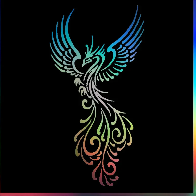 Car Sticker Phoenix Pattern Caravan Accessories Decoration Products Vehicle Supplies Anime Stickers Exterior Parts Decals Cute,