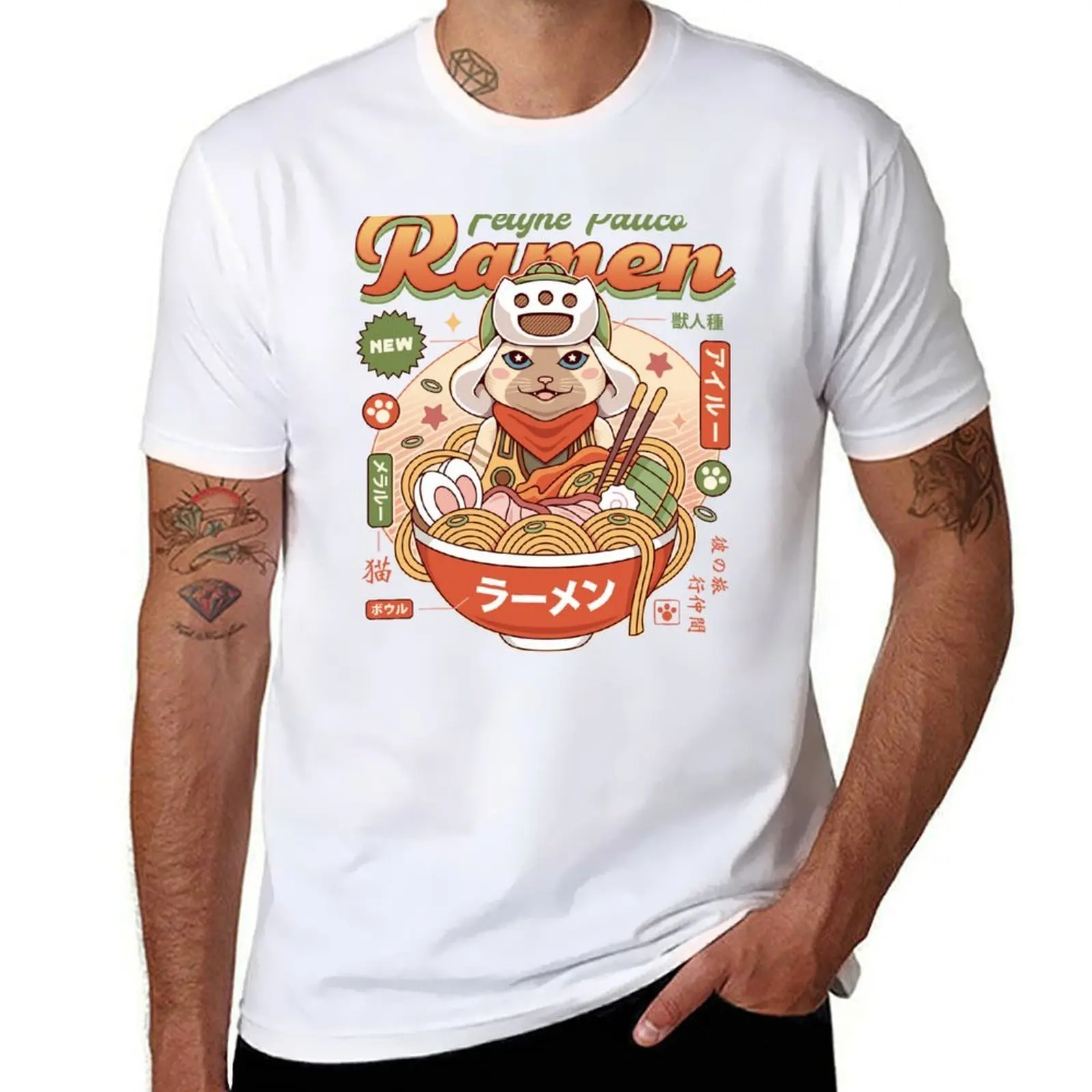

Felyne Palico Ramen T-Shirt mens graphic t shirts man t shirt graphic T-Shirt