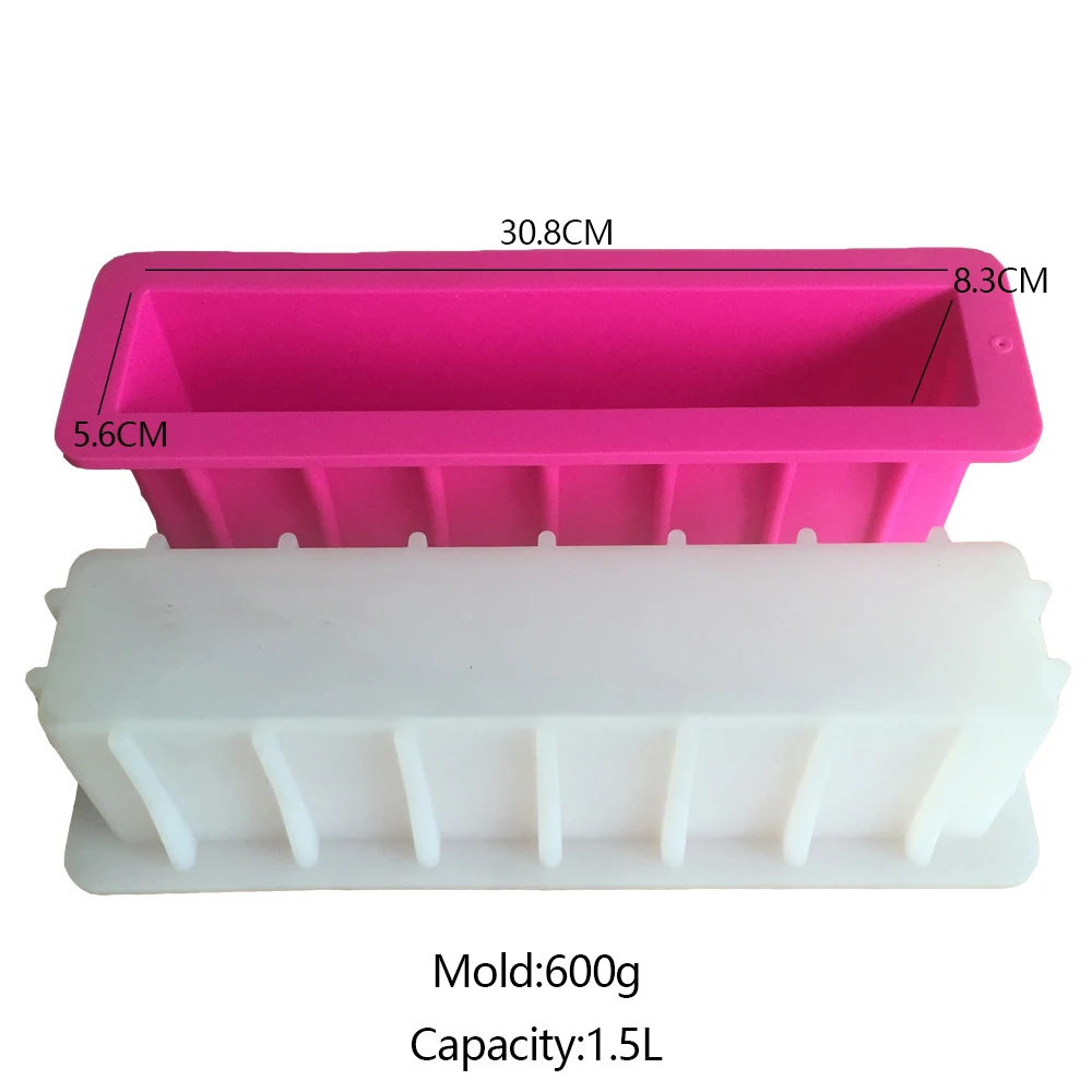 1.5L/12inch Silicone Soap Mold Rectangle Toast Loaf Kitchen Baking Dessert Cake Mould DIY Crafts Handmade Soap Making Tools