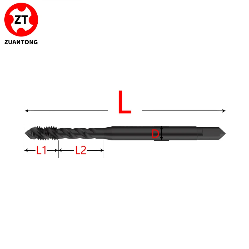 ZUANTONG 1 Stück HSSE-M35 DIN 371 376 Standard Spiralgewindebohrer M2 M2.5 M3 M4 M5 M6 M8 M10 M12 M14 M16 Maschinengewindebohrer – Detail 11