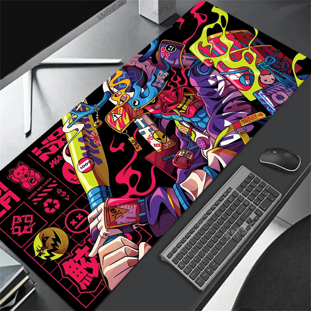 Samurai Gaming Mouse Pad Yakyu Bushi Original PC Gamer Mouse Pad 90X40 Keyboard Office Gaming Accessories Computer Japanese Mat