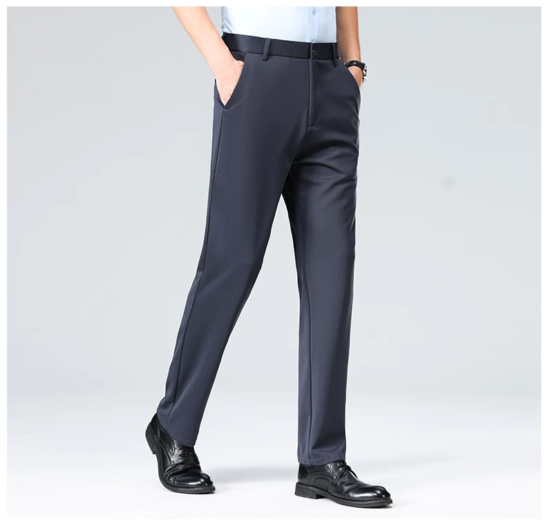 29-42 männer Sommer Dünne Mode Business Casual Anzug Hosen Lange Hosen männer Elastische Gerade Hülse Formale hosen Plus Größe – Detail 36