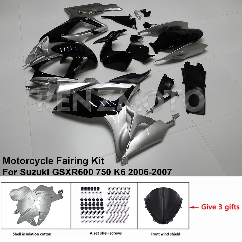 

Motorcycle Fairing Set Body Kit Plastic For Suzuki GSX-R600 R750 2006-2007 K6 Accessories Injection Bodywork S0606-125a