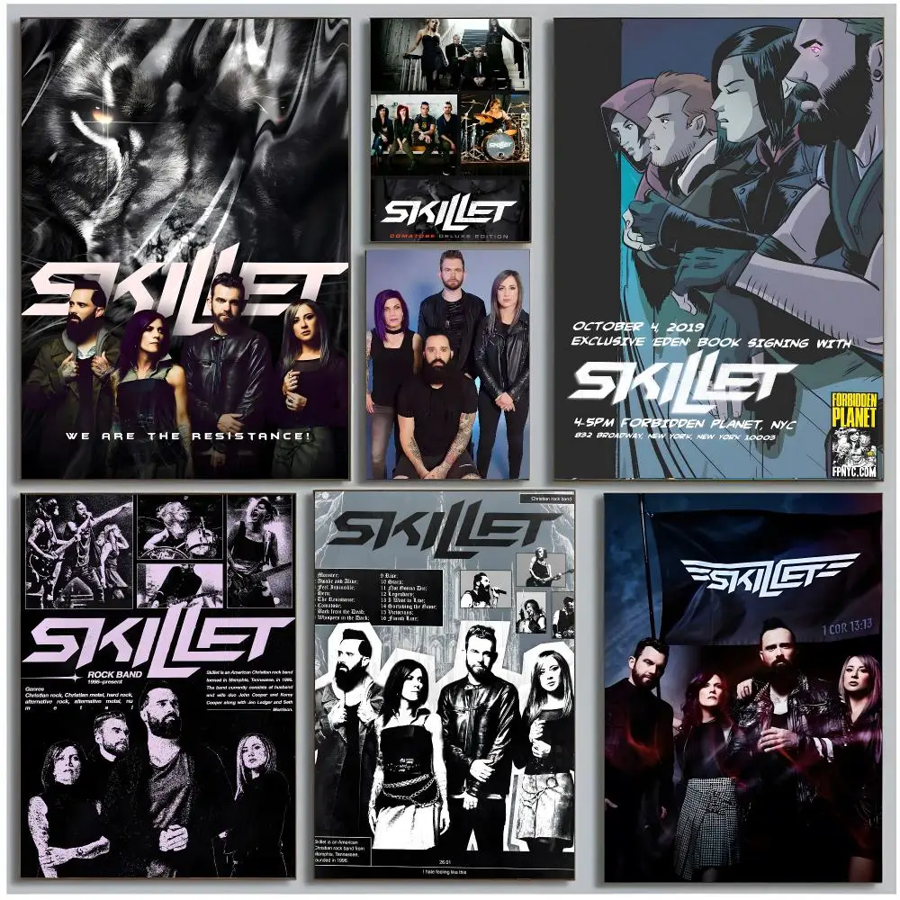 Powerful Rock Band S-Skillet Poster Modern Wall Art Bedroom Living Room Print Unframed