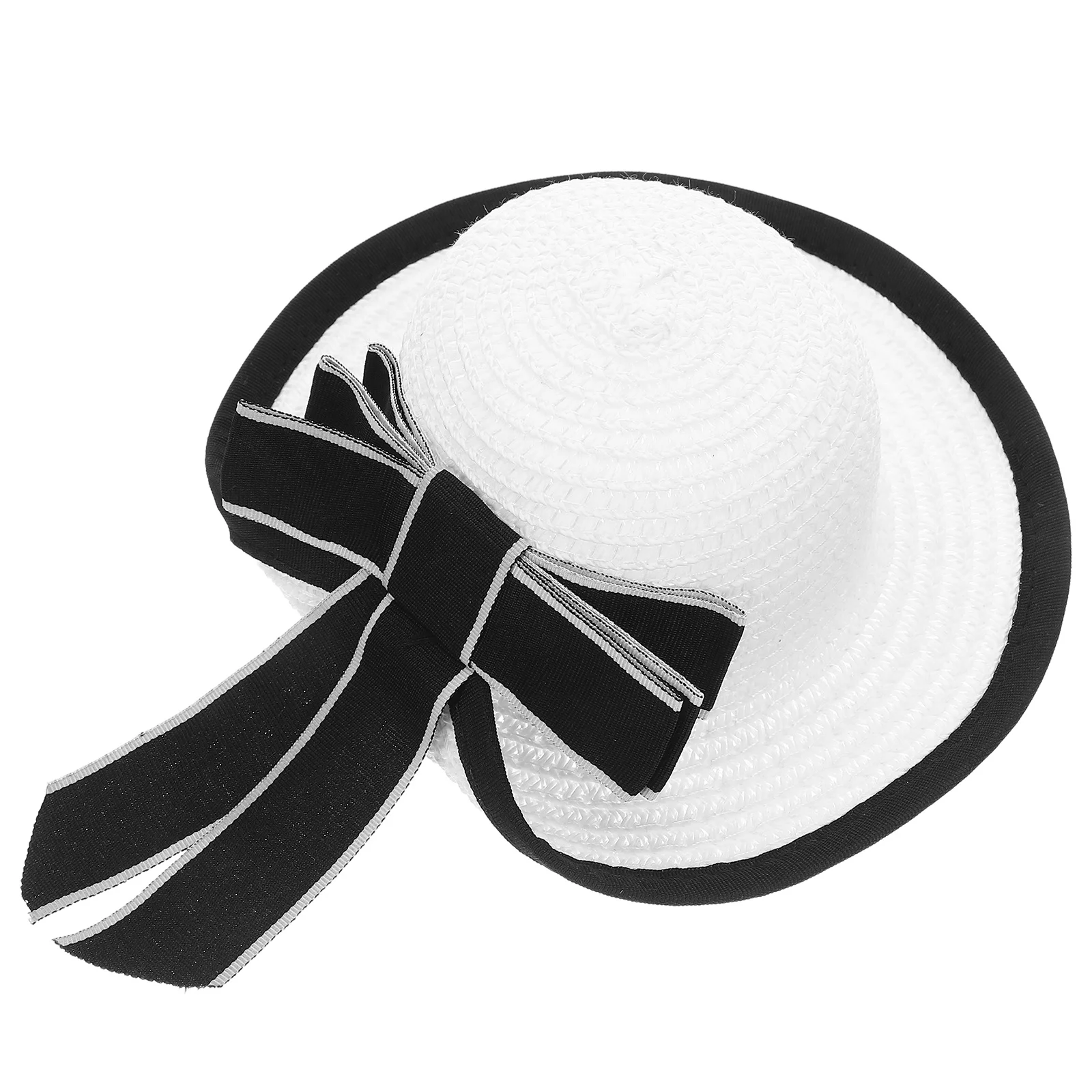 Mini cappelli di paglia realizzati con accessori per case delle bambole intricamente tessuti Texture leggera e realistica per la collezione di piccoli oggetti artigianali